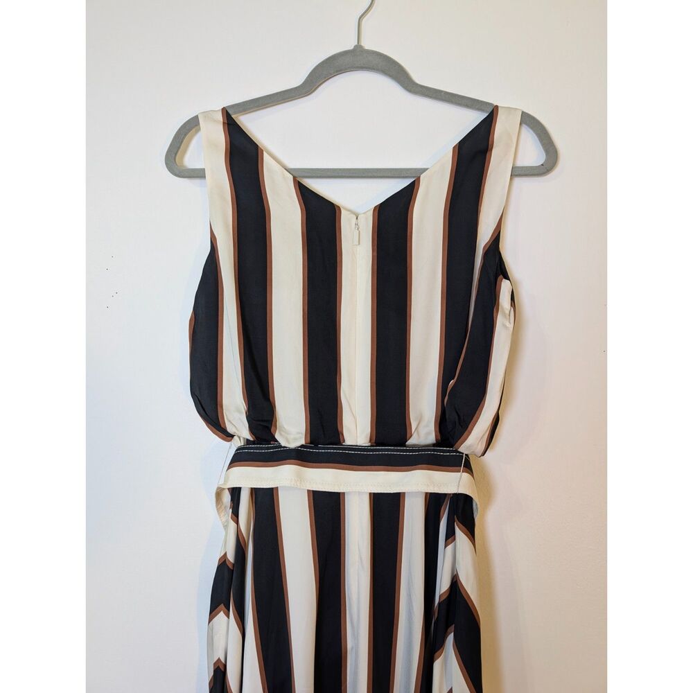 Lafayette 148 New York Striped Maxi Dress Size 2 Belted Sleeveless Viscose NWT - Picture 7 of 10